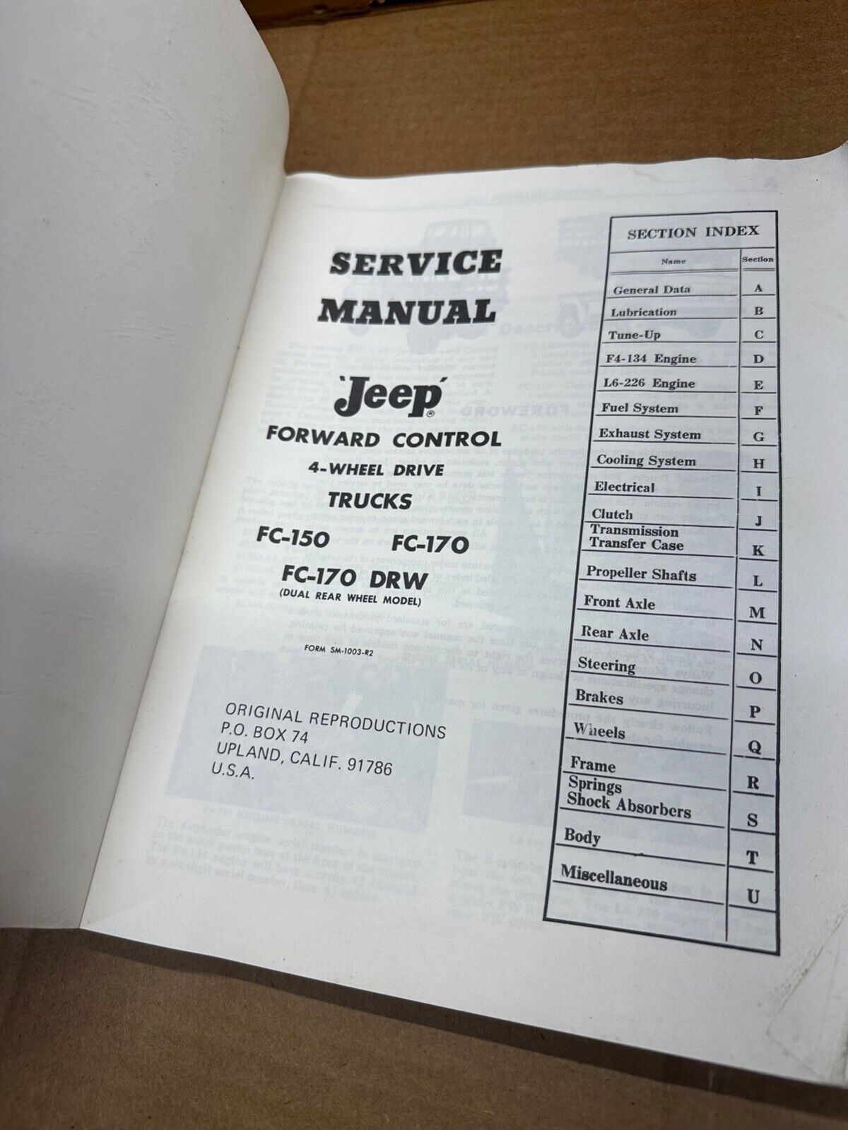 57-64 Jeep FC150 FC170 Shop Service Repair Manual PAPER BOOK Forward Control FC