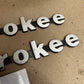 84-96 Jeep Cherokee XJ Fender Emblem Badge 55295252 8 Inch Metal OEM Factory PIN