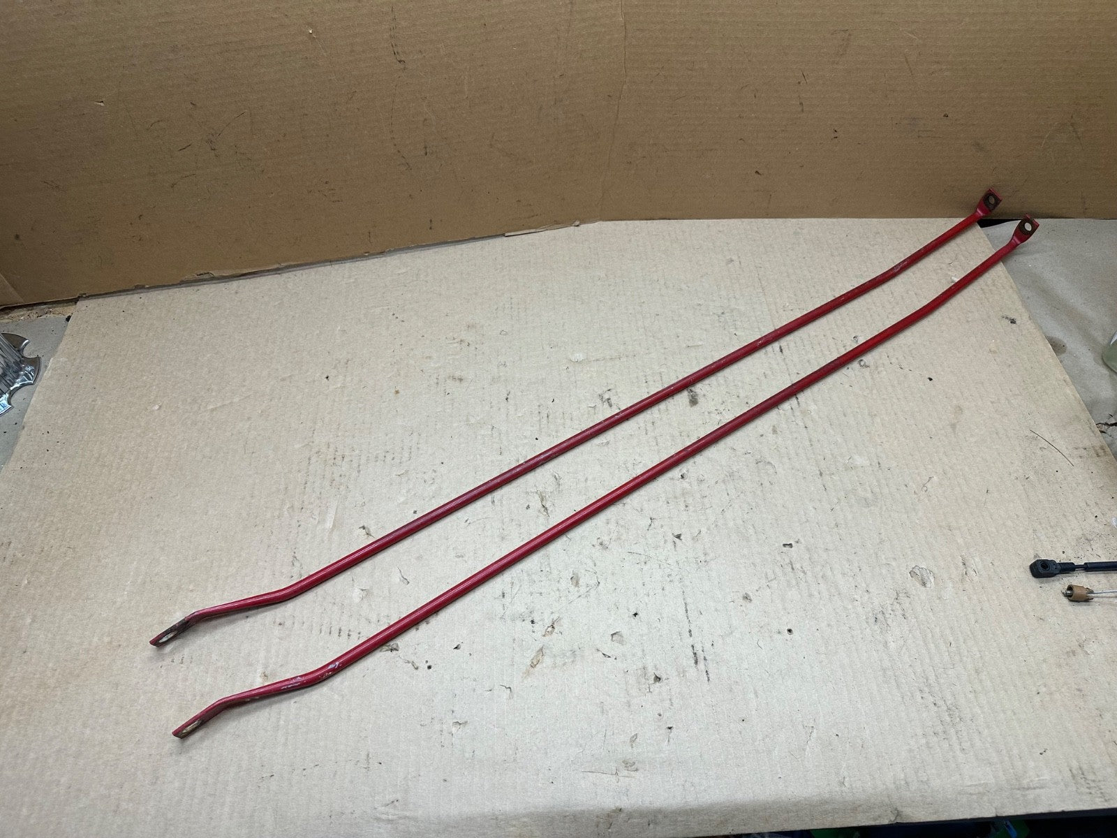Grille Support Rod Grill to Firewall TUB RED OEM PAIR 97-06 Jeep TJ Wrangler