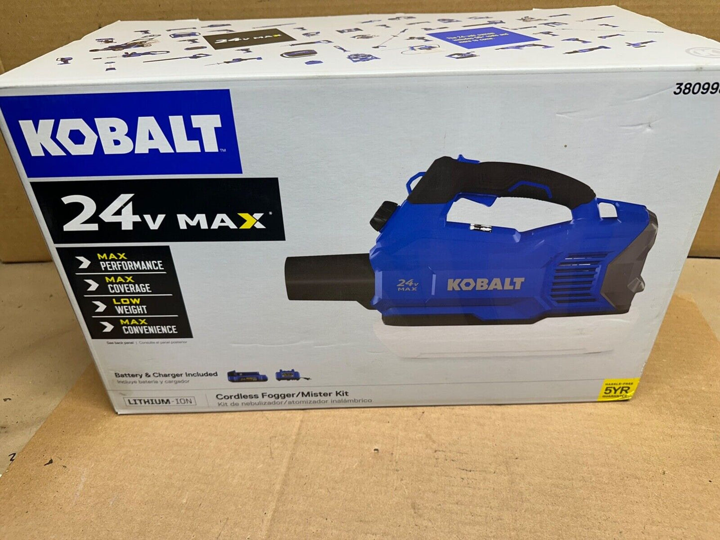 BRAND NEW Kobalt 24V Max Cordless Handheld Fogger Mister Kit 2ah Battery 3809987