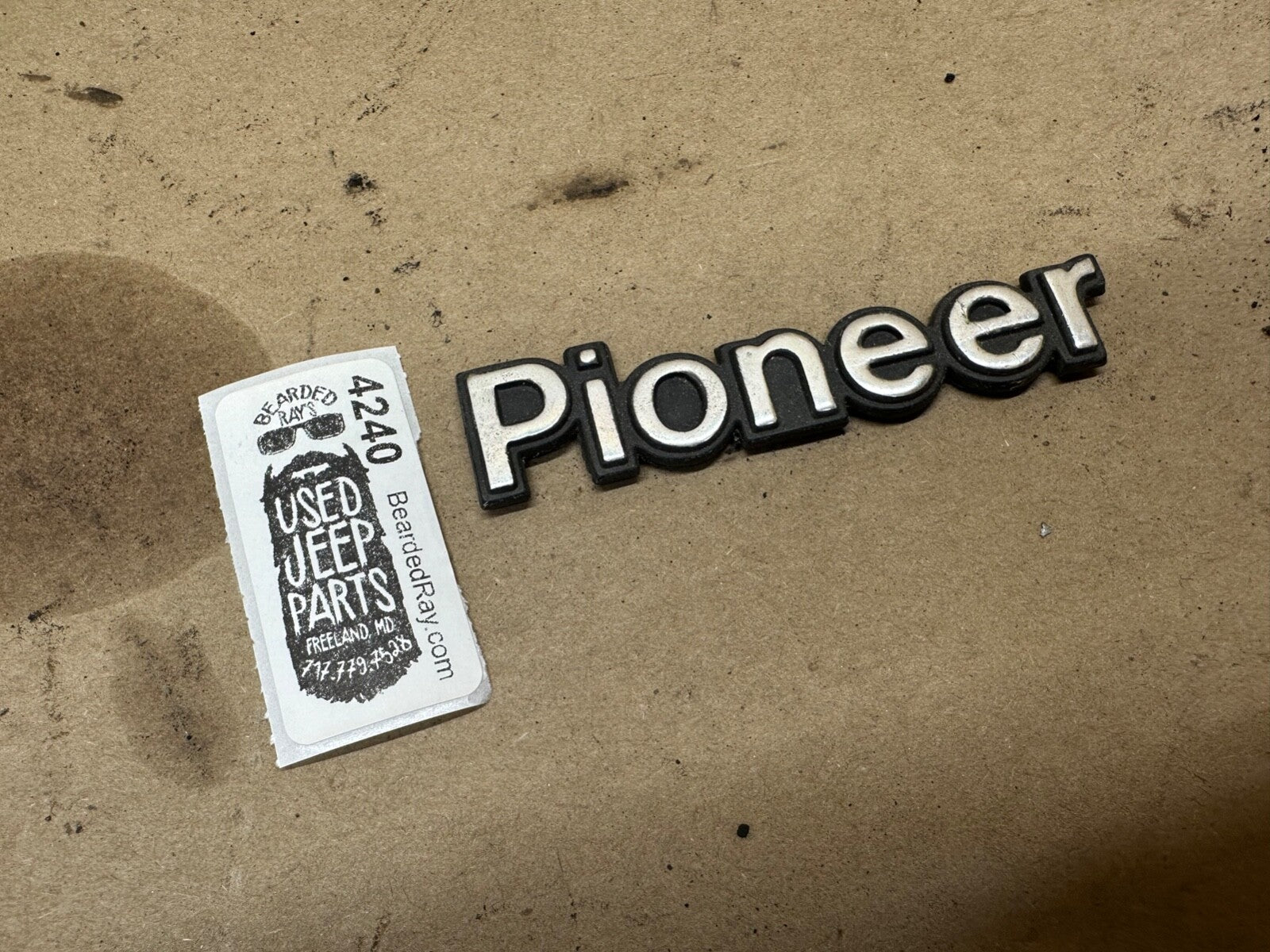 84-96 Jeep Cherokee XJ "Pioneer" Emblem Badge OEM Factory Fender Name Plate