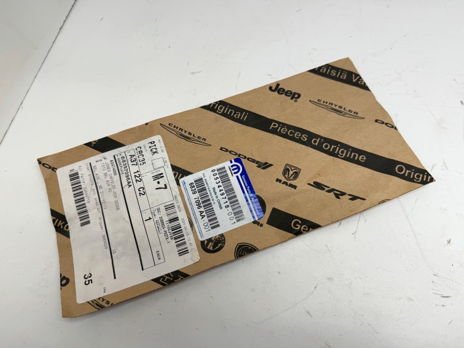 2018-2025 Jeep Wrangler OEM Mopar 68397096AA JEEP Fender Nameplate EMBLEM NEW