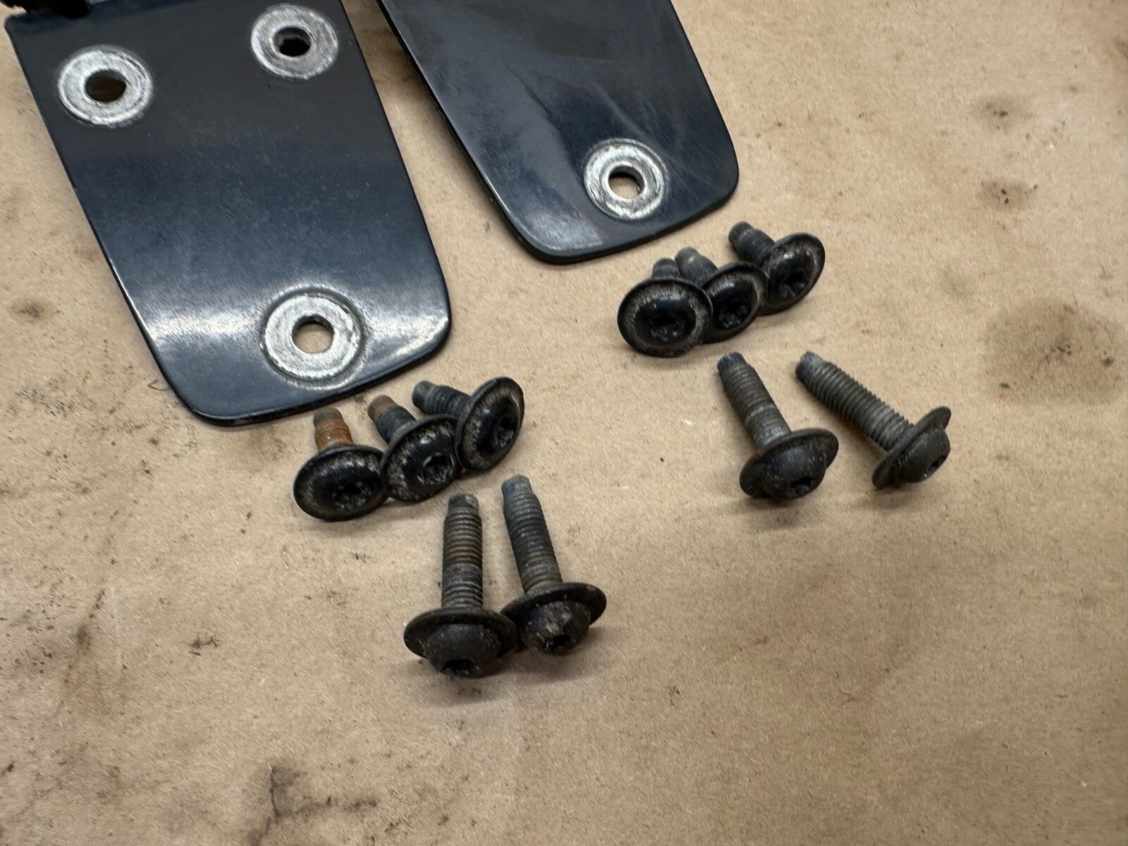 97-06 Jeep TJ Wrangler Hood Hinges Pair w/ Hardware OEM Black Factory Bolts OE