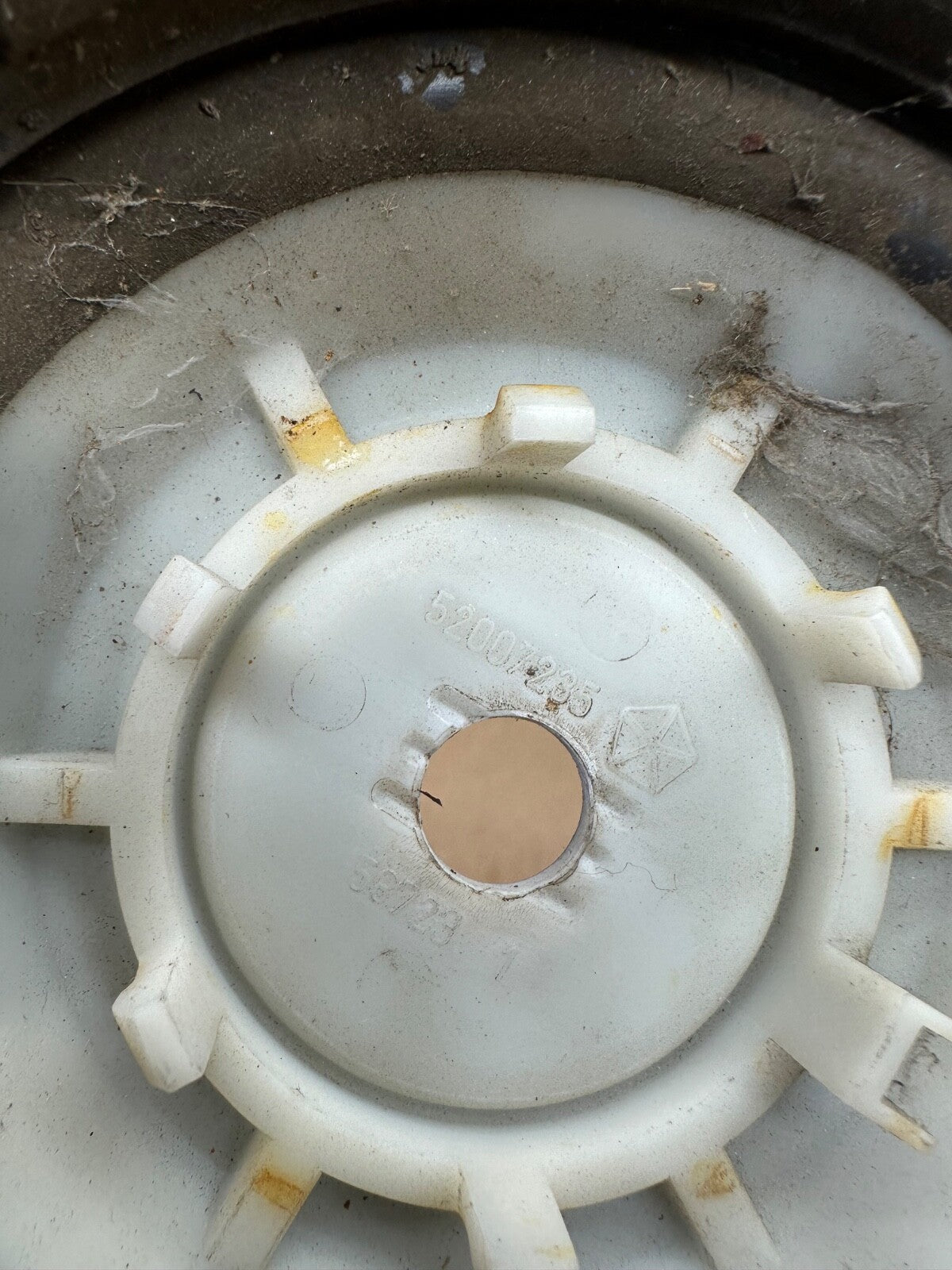 84-96 Jeep Cherokee Wrangler XJ YJ Charcoal Steering Wheel Horn Button NO EMBLEM