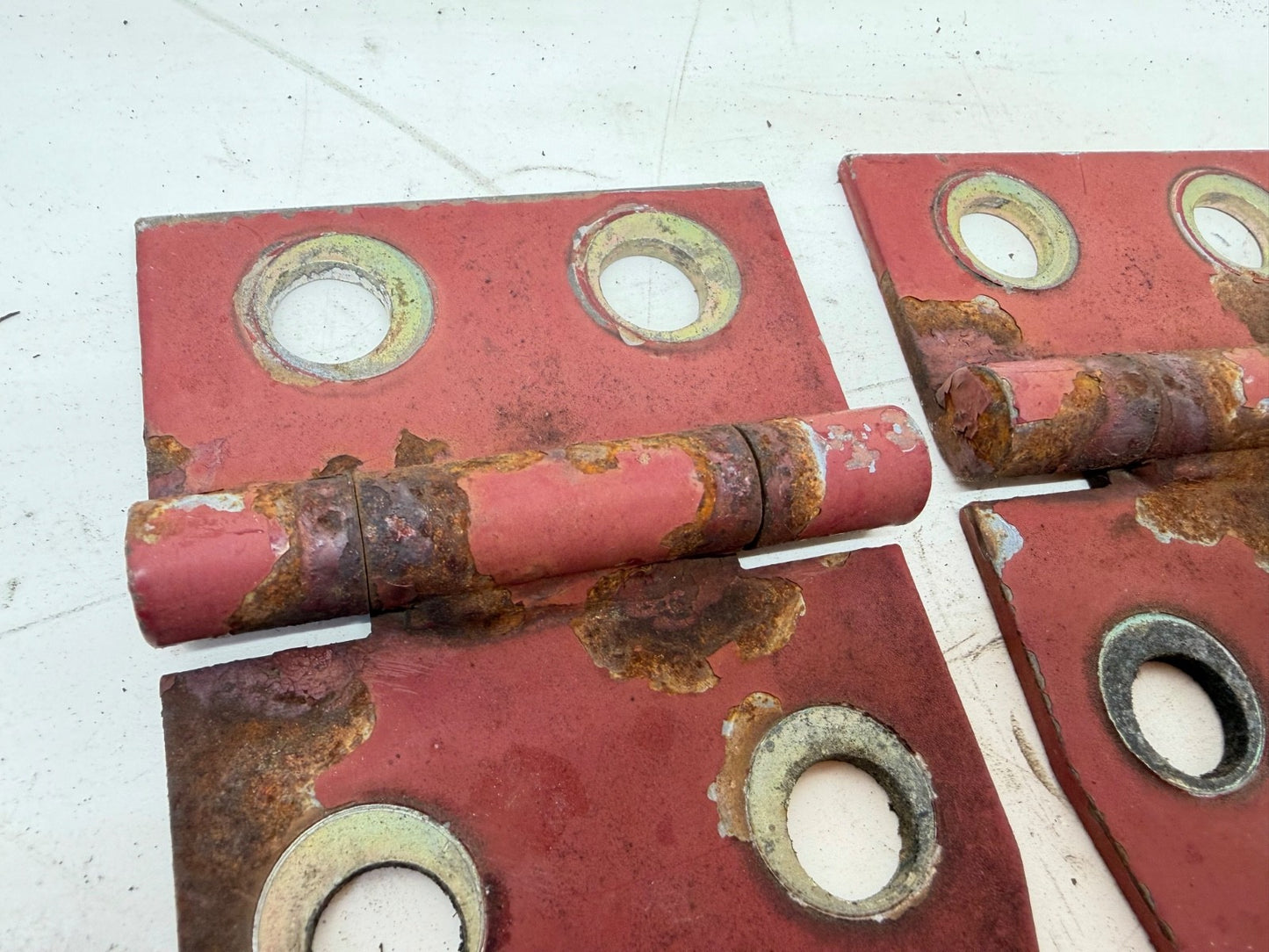76-95 Jeep Wrangler YJ CJ RED Hood Hinges Hinge Set OEM FACTORY Bonnet Bolts