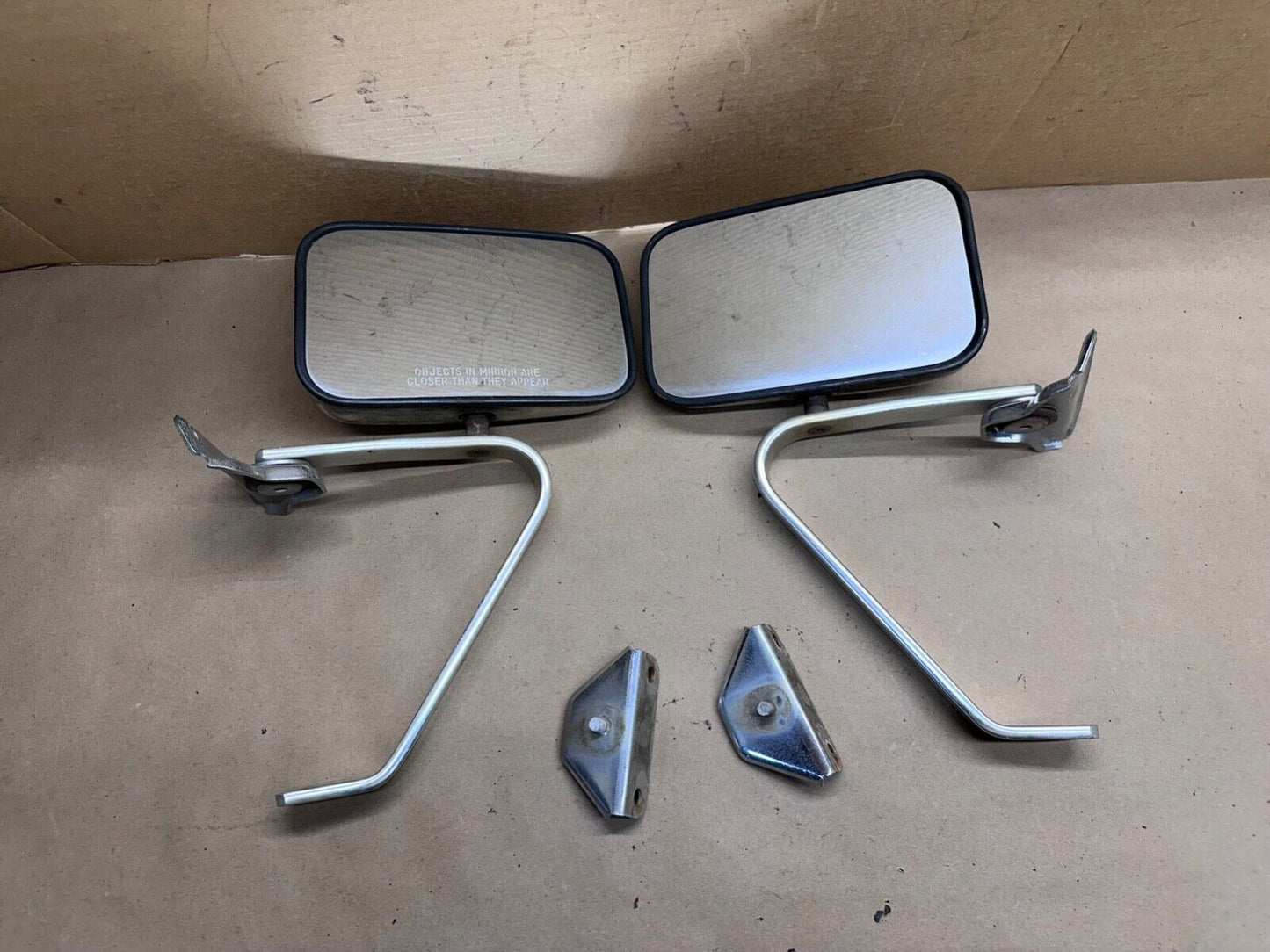 83-88 Ford Ranger Bronco II OEM Swing Lock Side View Mirrors PAIR Factory Chrome