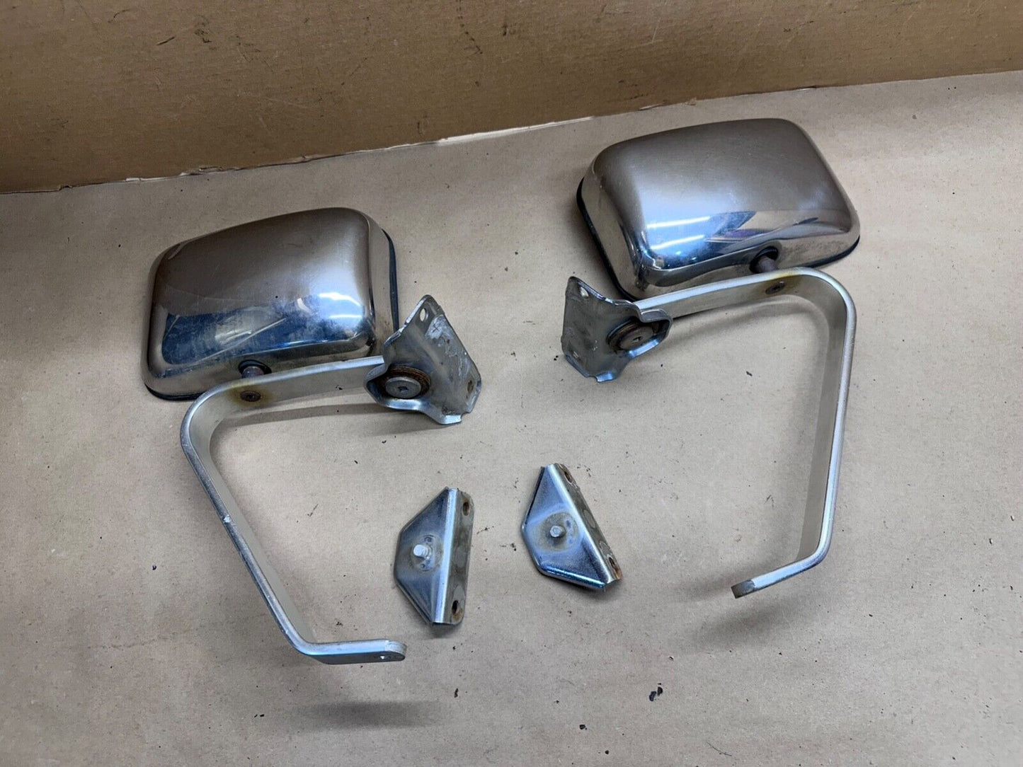 83-88 Ford Ranger Bronco II OEM Swing Lock Side View Mirrors PAIR Factory Chrome